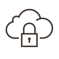 Icon representing secure cloud computing for data protection
