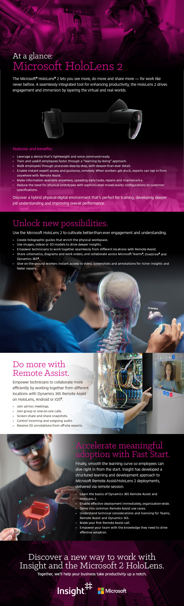 A World of New Possibilities With the Microsoft HoloLens 2 infographic as transcribed below