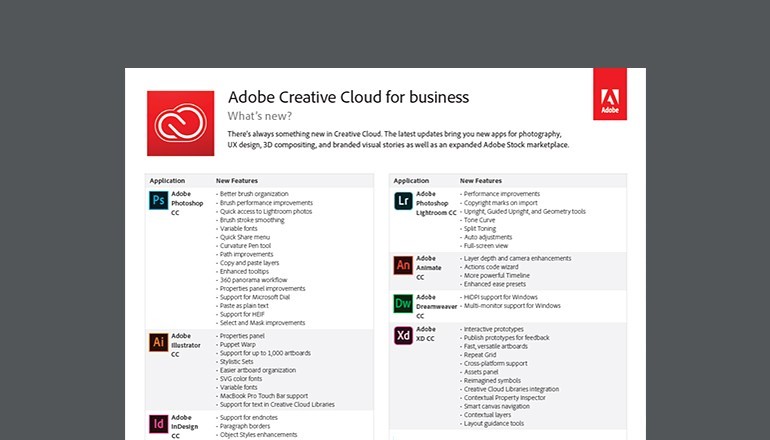 Thumbnail of Creative Cloud for Business datasheet available to download below