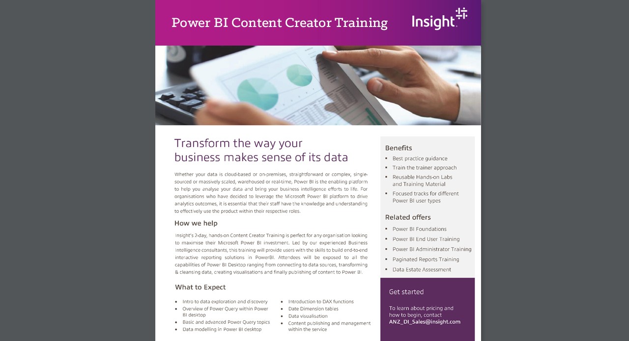 LandingPage Power BI Content Creator Training