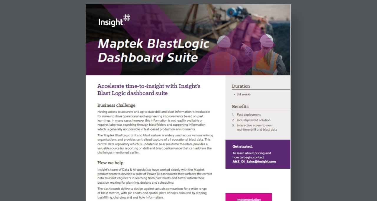Maptek Blastlogic Dashboard Suite | Insight Australia