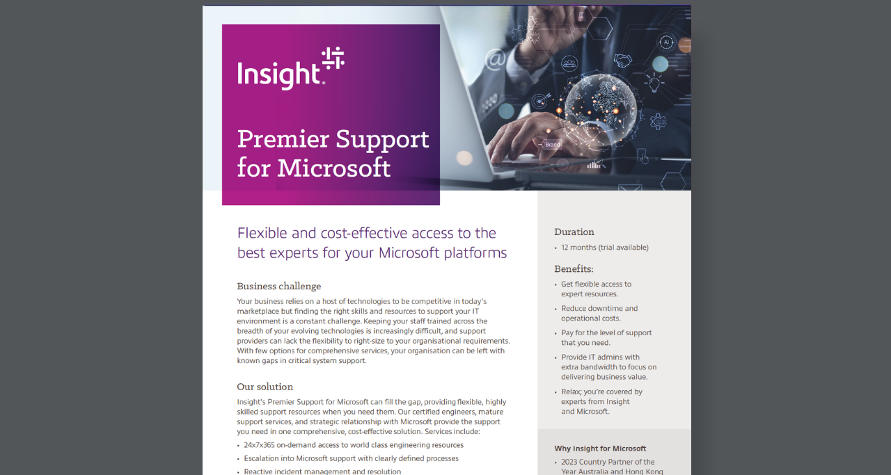 Insight Premier Support for Microsoft | Insight Australia