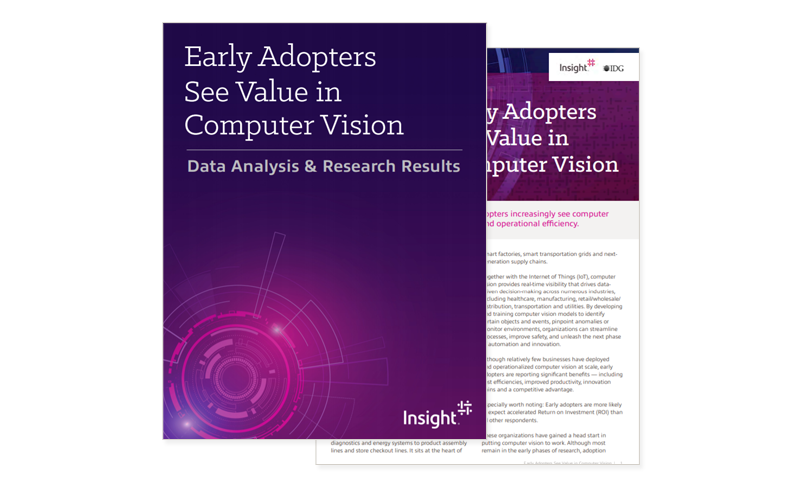 Cover of Early Adopters See Value in Computer Vision whitepaper available to access by filling out the form on page.