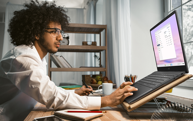 Man using a laptop
