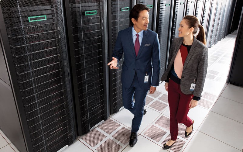 HPE users walking in server room