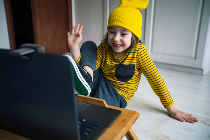 Take class everywhere. A kid learning from online class