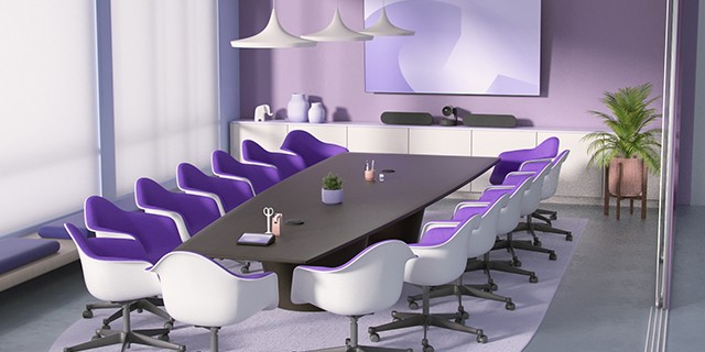 Rally mini transforms rooms of all sizes into meaningful meeting spaces. Modern business board room