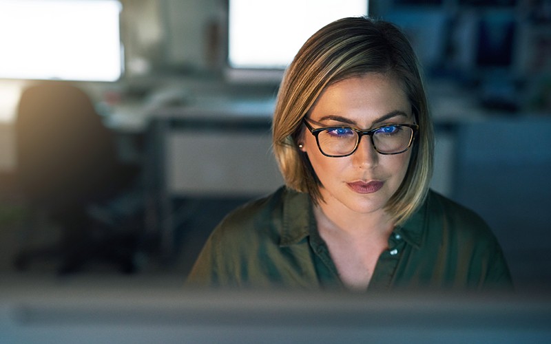 Woman working on computer