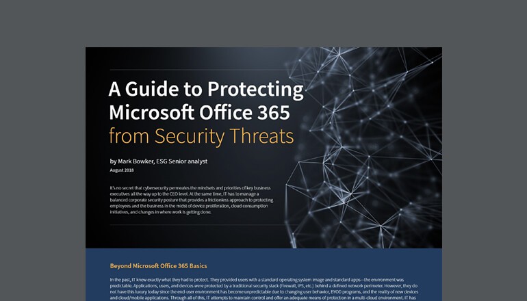 Guide to Protecting Microsoft Office 365 cover